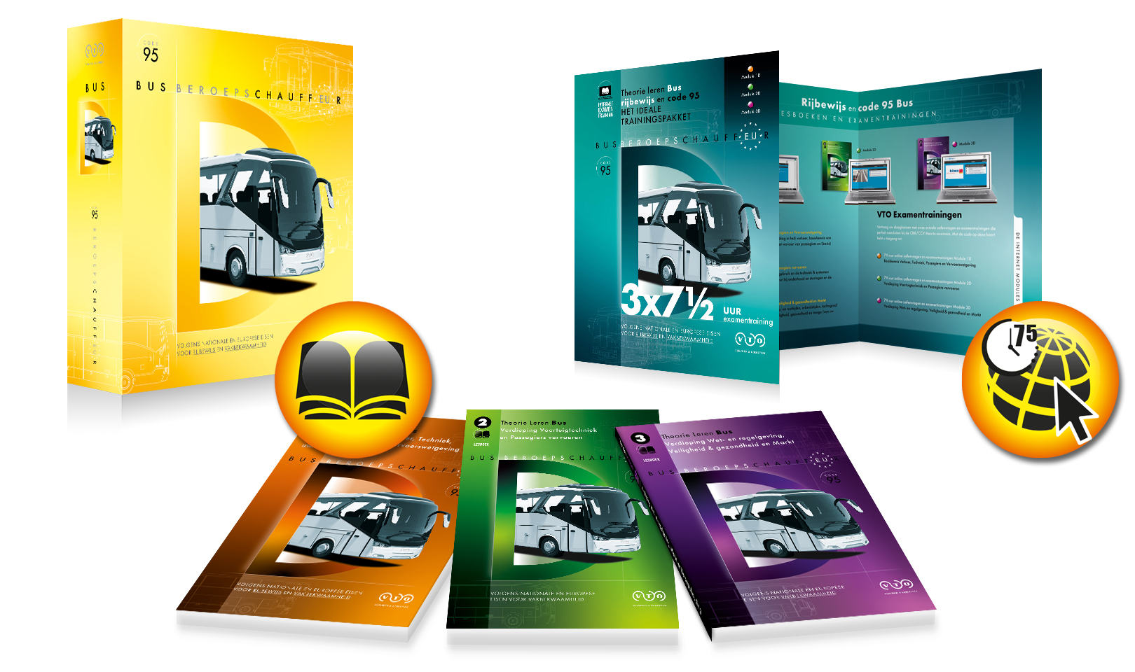 Bus chauffeur pakket - theorieboeken en examentrainingen - VTO